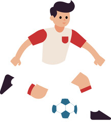 Soccer Player with Ball illustration flat design art