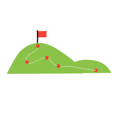 Mountain climbing route to peak