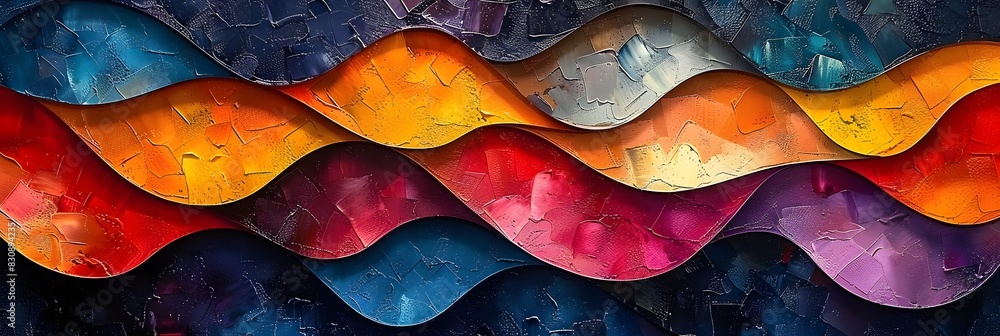 Aufkleber mesmerizing waves of vibrant colors a captivating digital art composition