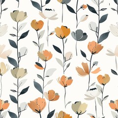 Elegant red and black floral design on a white background