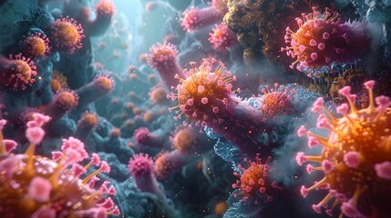 Microscopic Coronavirus Cells in Digital of Pandemic Outbreak