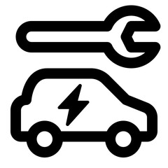 Electric Vehicle Maintenance Icon