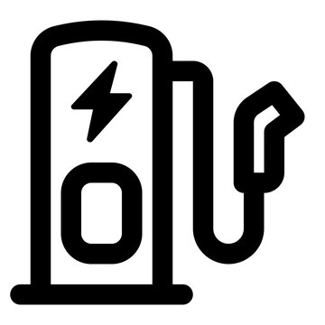 black electric vehicle charging station clip art preview