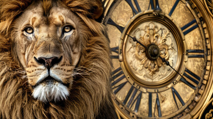 Lion zodiac sign on blurred background