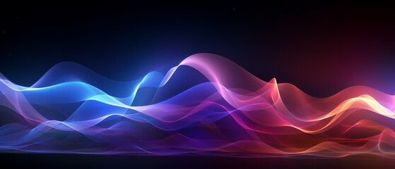 Sound wave patterns in graphic presentation, vibrant tech background,
