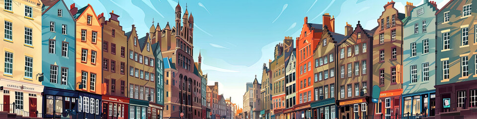 Timeless Charm - Edinburgh Old Town Illustration