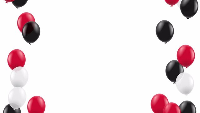 Animation of flying balloons on a transparent background. Transparent background with alpha channel
