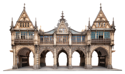 PNG Gothic market architecture building white background cathedral.