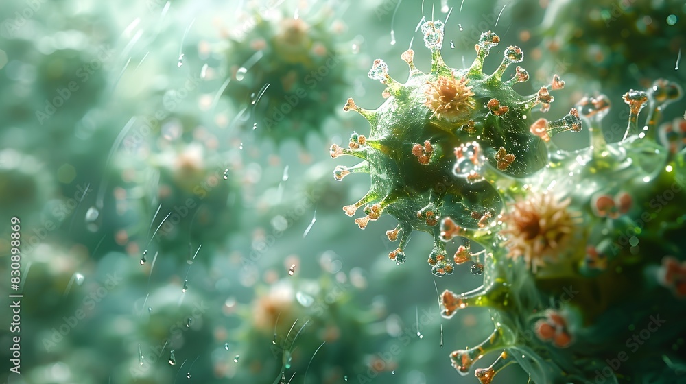 Aufkleber microscopic view of viral molecular structure during global pandemic crisis