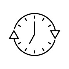 A clock with rotating arrow icon vector