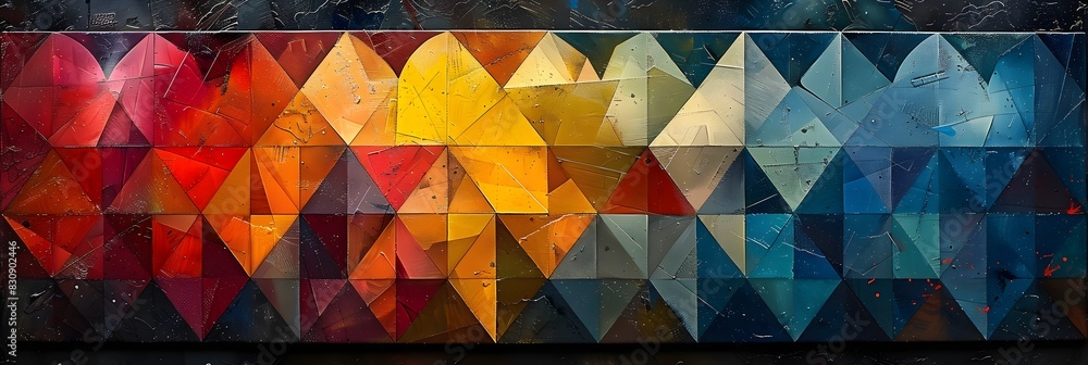 Leinwandbilder stunning geometric kaleidoscope of vibrant triangular and hexagonal shapes forming a mesmerizing abs