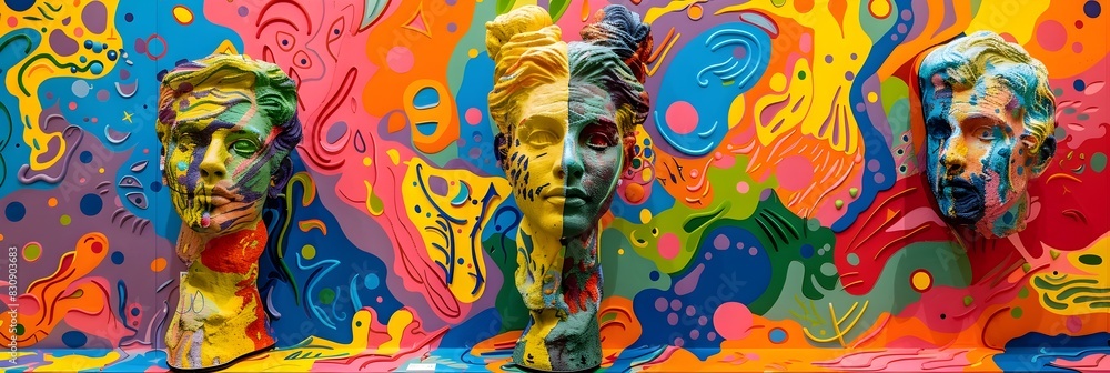 Aufkleber vibrant and dynamic abstract expression showcasing surreal kaleidoscopic patterns and fluid textures