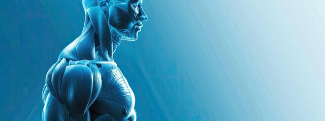 background blue human muscle