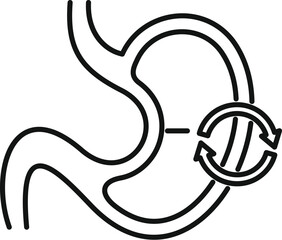 Vector illustration of a simple linear human ear anatomy icon, depicting an outer and inner ear