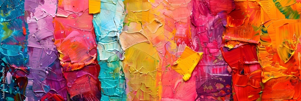 Poster vibrant brushstrokes and layers of captivating color evoke emotion and movement