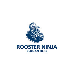 Rooster ninja logo vector illustration