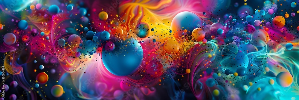 Aufkleber vibrant cosmic explosion of color and light in a captivating interstellar kaleidoscope