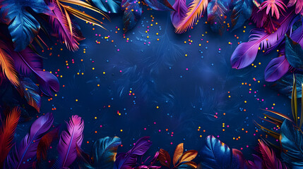 Dark blue background with vibrant Brazilian carnival banner template