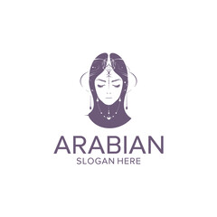 Hijab girl logo vector illustration
