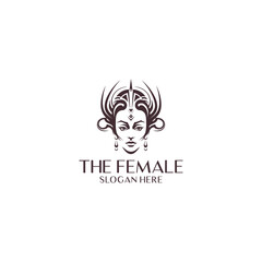 Beautiful woman logo vector illustration