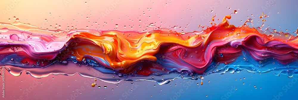 Poster vibrant fluid abstract splash of colors in dynamic motion