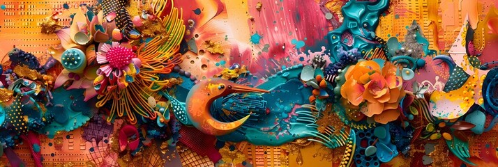Vibrant Floral Mandala A Captivating Digital Dreamscape of Color Texture and Imagination