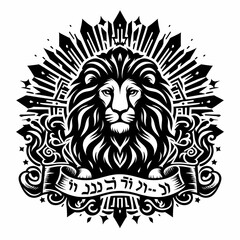 black and white of lion logo design, suits for tattoes and T-shirt