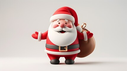 Obraz premium Jolly Santa Claus 3D Clay Icon Capturing the Christmas Spirit