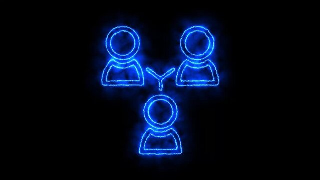Glowing neon line BFF or best friends forever icon isolated on black background. 4K Video motion graphic animation.
