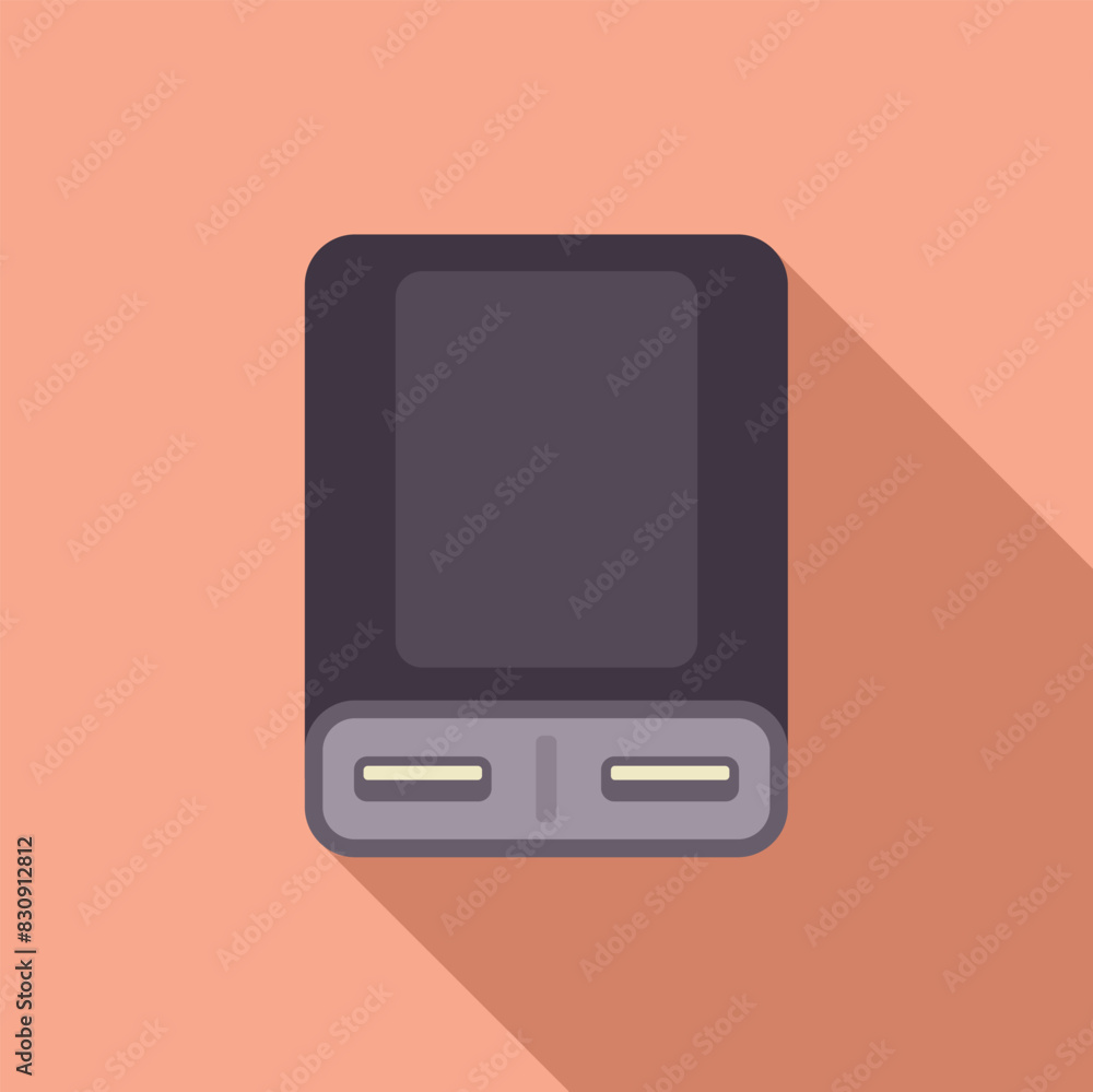 Poster modern flat design vector graphic of a portable game device on a peach background