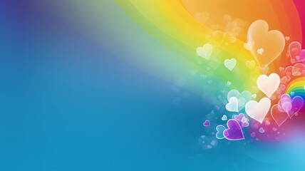 smooth rainbow gradient background with heart shape symbol