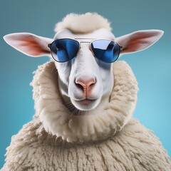 Eid Mubarak eid al adha banner, poster with sheep wearing glasses happy eid ul adha mubara
