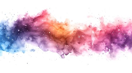 Obraz premium Captivating Cosmic Confluence A Vibrant Watercolor Dreamscape of Galaxies Crystals and Ethereal Textures