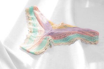 Closeup of colorful lace panties