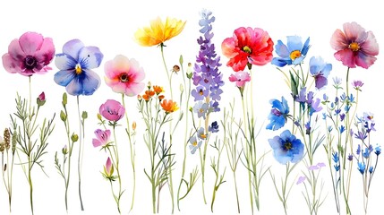 Obraz premium Assorted Vibrant Wildflowers in Rustic Floral Arrangement