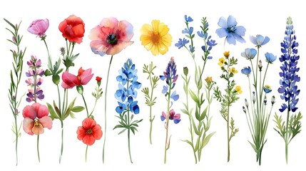 Fototapeta premium Assorted Wildflowers Bouquet in Natural Setting