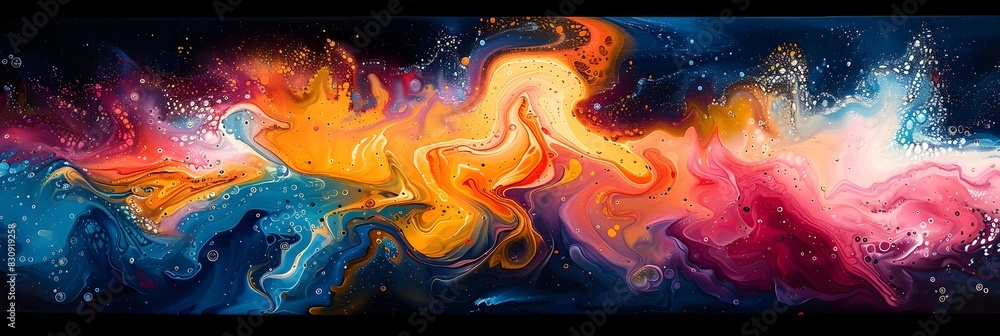 Aufkleber captivating cosmic swirl an ethereal explosion of vibrant color and energy in the depths of the univ