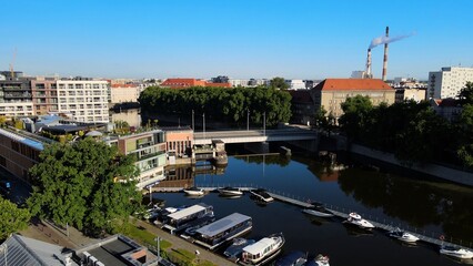 city Europe beautiful top view aerial photography of Wroclaw Poland
