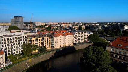 Fototapeta premium city Europe beautiful top view aerial photography of Wroclaw Poland