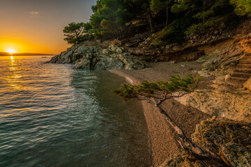 The beautiful Adriatic coast in Croatia near the resort of Makarska.