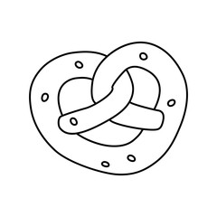 Food Outline Fretzel Bread or Snack Food Line Art icon