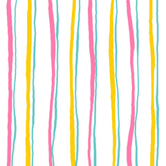 Vector hand drawn cute striped pattern. Doodle Plaid geometrical simple texture. uneven sloppy lines. Abstract cute delicate pattern ideal for fabric, textile, wallpaper.
