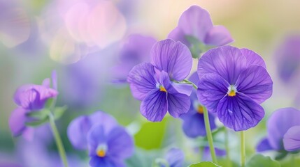 Fragrant Spring Violets Viola odorata s Violet Blossoms