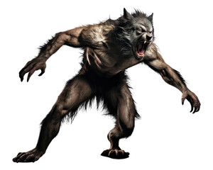 PNG Werewolf mammal animal white background. 