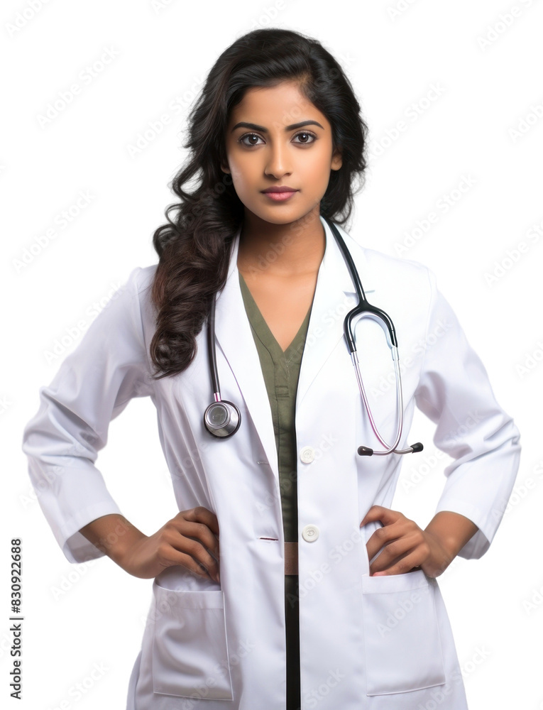 Wall mural PNG Stethoscope doctor women white background.