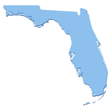 Florida state map in blue colors (cut out)