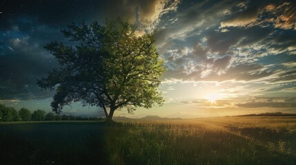 Fototapeta premium transition from day to night