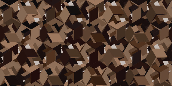 Abstract geometric tiles 3d seamless pattern vector. Repeatable background. Illusive for design graphic, background, wallpaper, layout or art. 