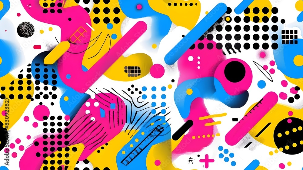 Poster vibrant and dynamic geometric abstract art pattern design