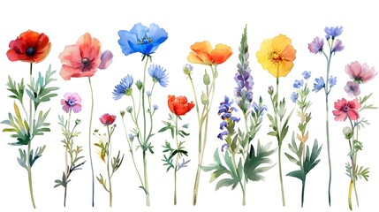Fototapeta premium Vibrant Assortment of Colorful Floral Blooms in a Botanical